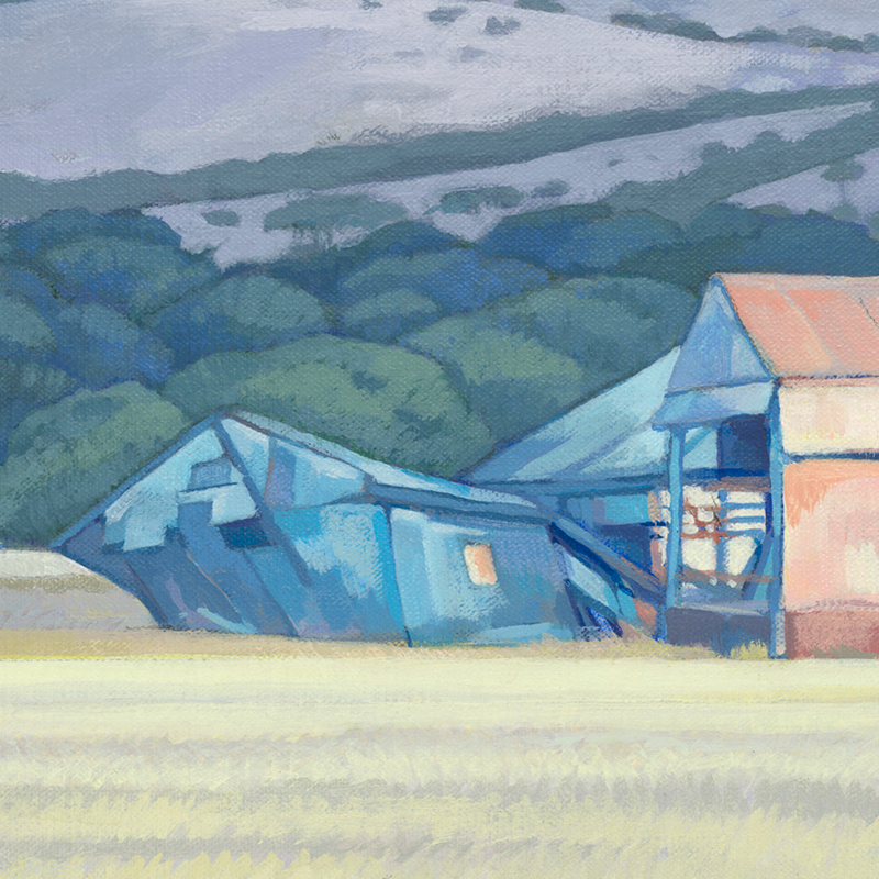 ROGERS ROAD BARNS, LATE IN THE DAY (giclee print)