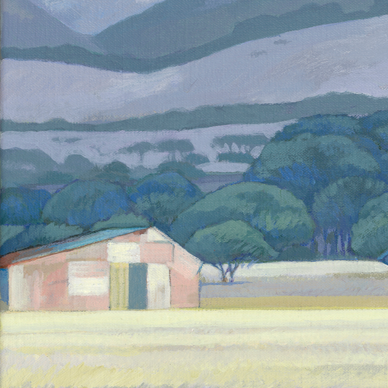 ROGERS ROAD BARNS, LATE IN THE DAY (giclee print)