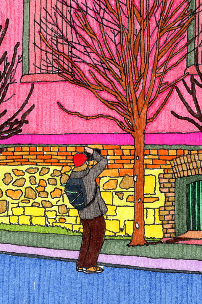 Cropped section showing close up detail of the line work.