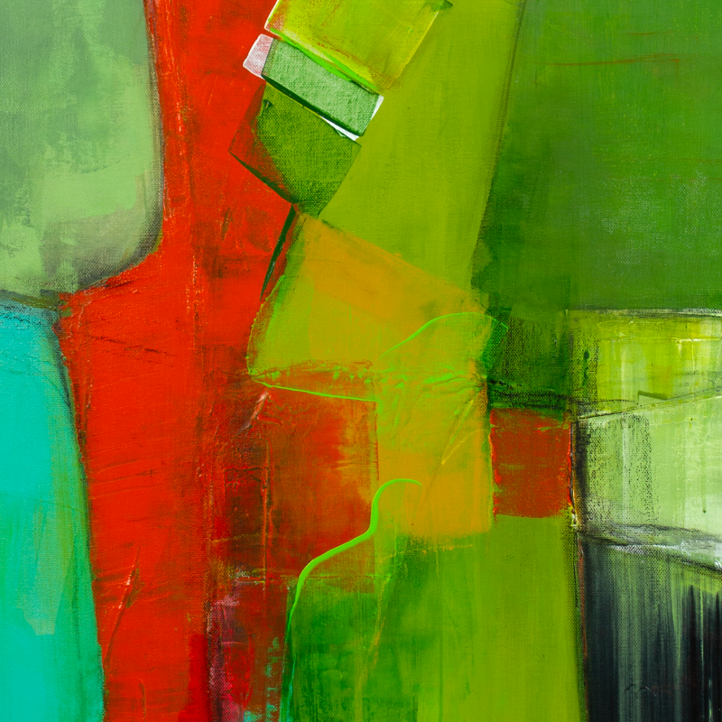 Close up of painting 'Im Wandel'