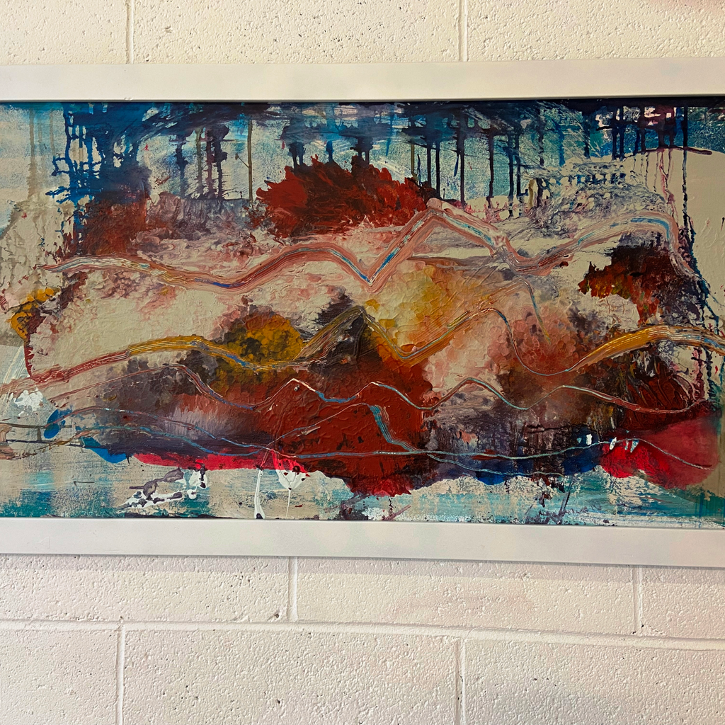 Image showing framed artwork on white wall