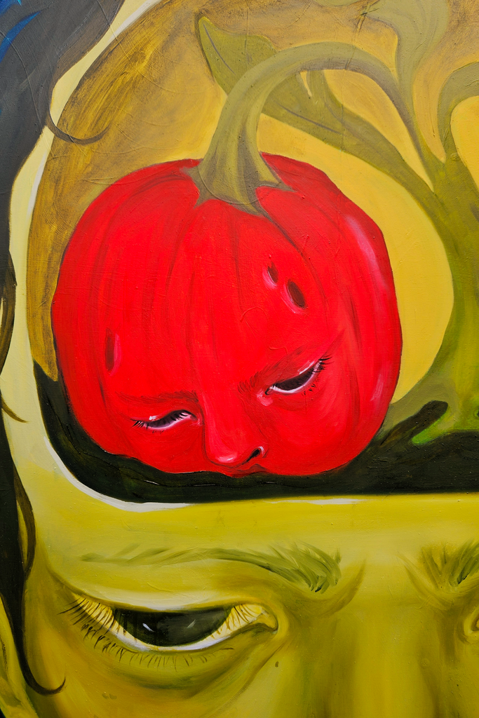Detail shot of the fruit creature.
