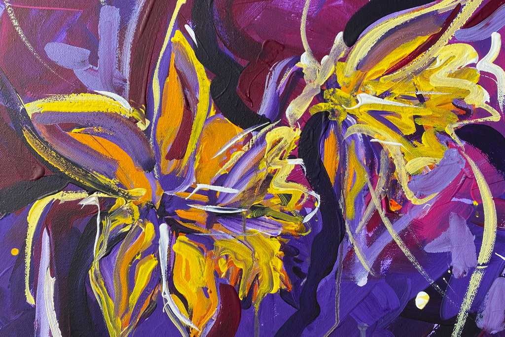 Dance of the Daffodils: Watch the daffodils dance and sway in this cheerful and energetic painting that promises to add a touch of whimsy and warmth t