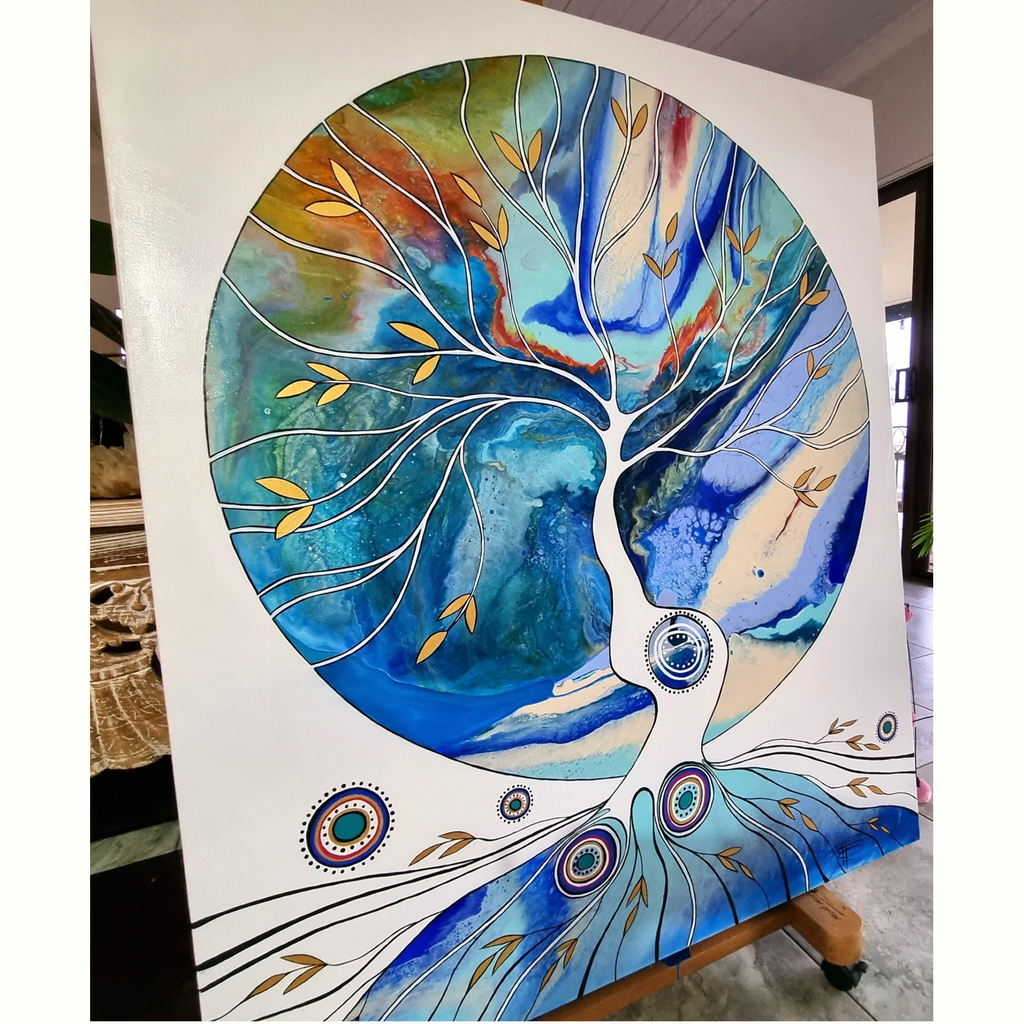 sitting on the easel prior to framing
