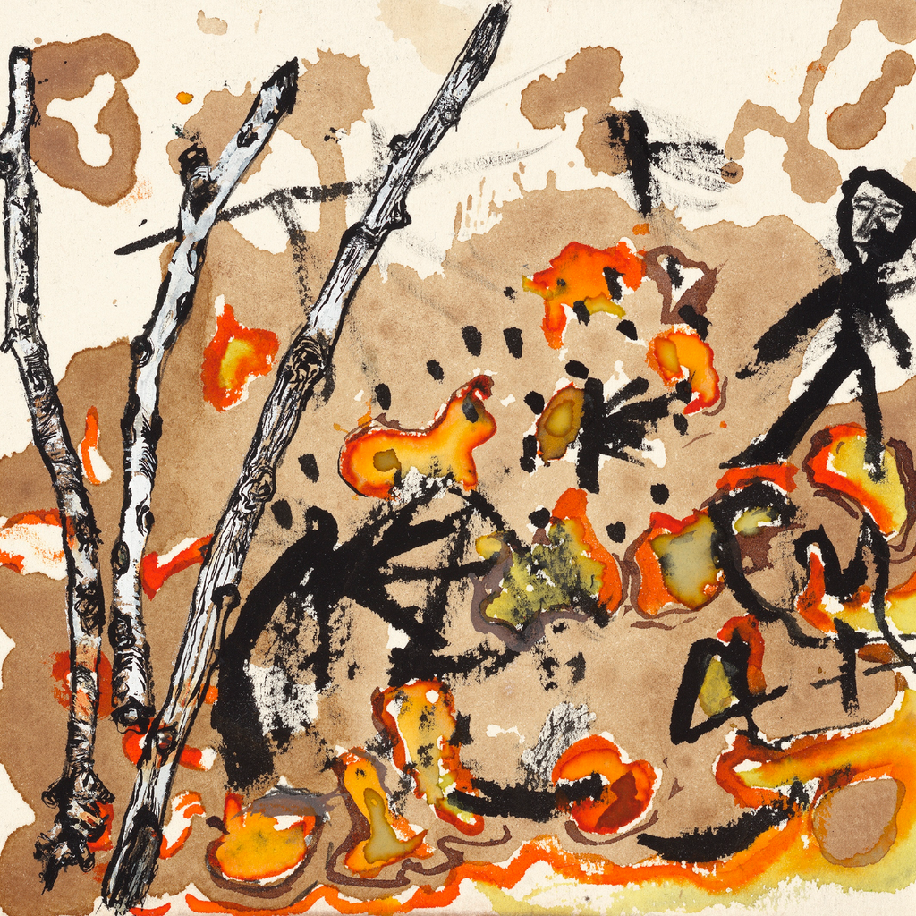 Potholes
Med: Ink, gouache, watercolour, tea stains
(Giclee print on etching paper, limited edition of 30)
Dim: 110 x 110cm