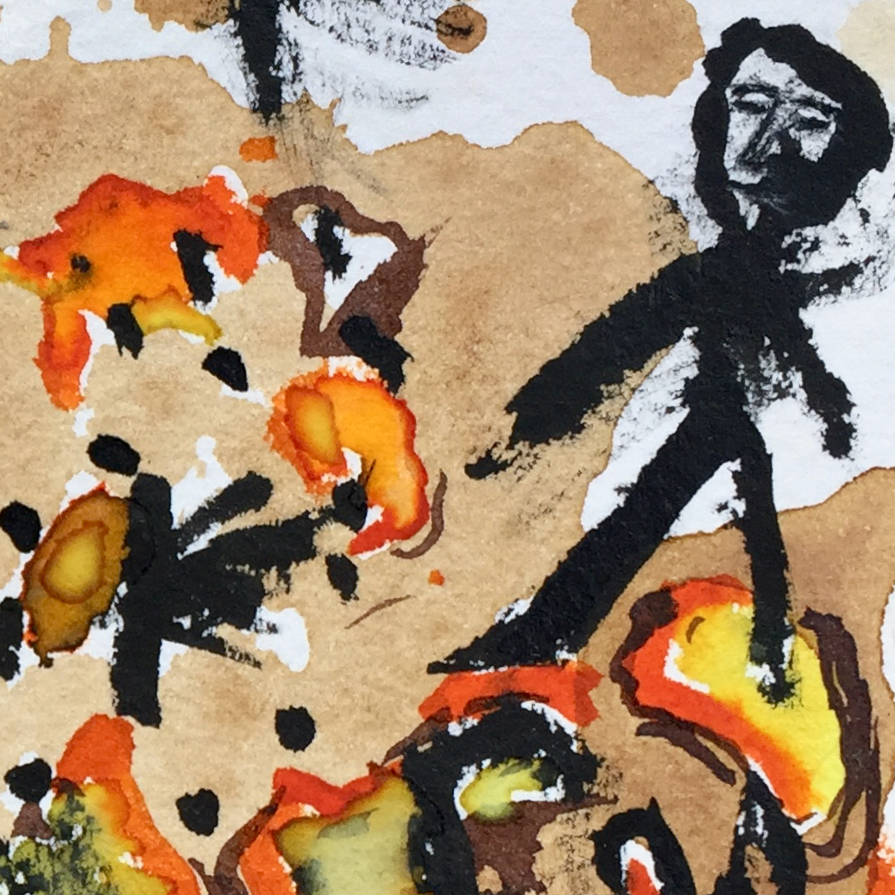 Potholes(detail)
Med: Ink, gouache, watercolour, tea stains
(Giclee print on etching paper, limited edition of 30)
Dim: 110 x 110cm