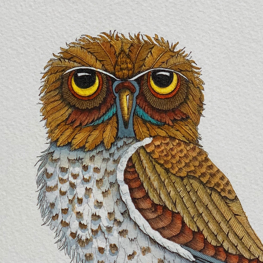 Detailing in pen and ink