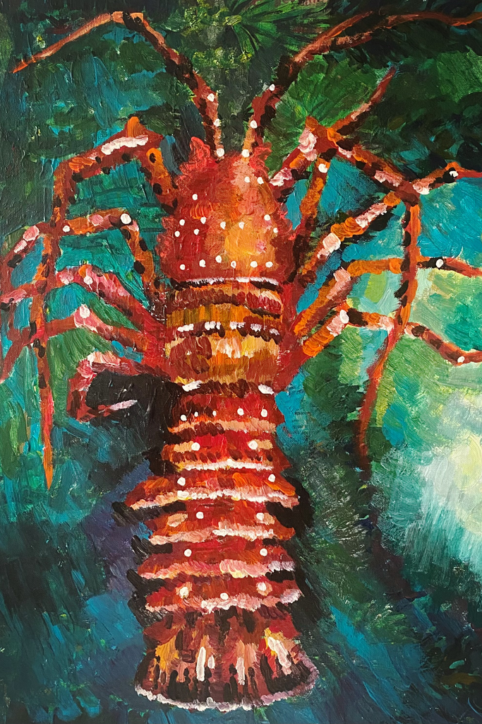 Leon the lobster got Sun burnt after a 40 degrees day at the beach