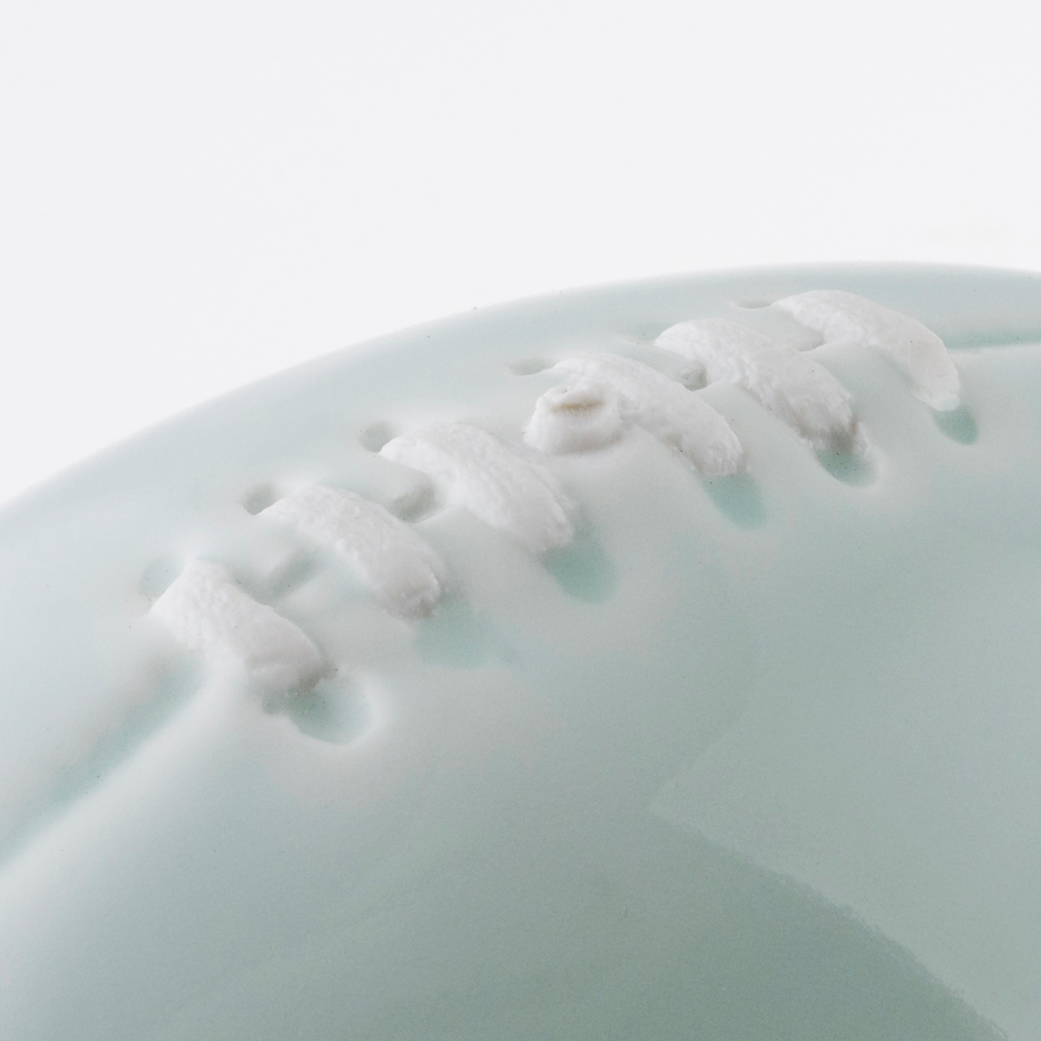 Celadon footy(detail)
Jingdezhen porcelain, Takeshi Celadon Glaze 
Photo: Sam Oster