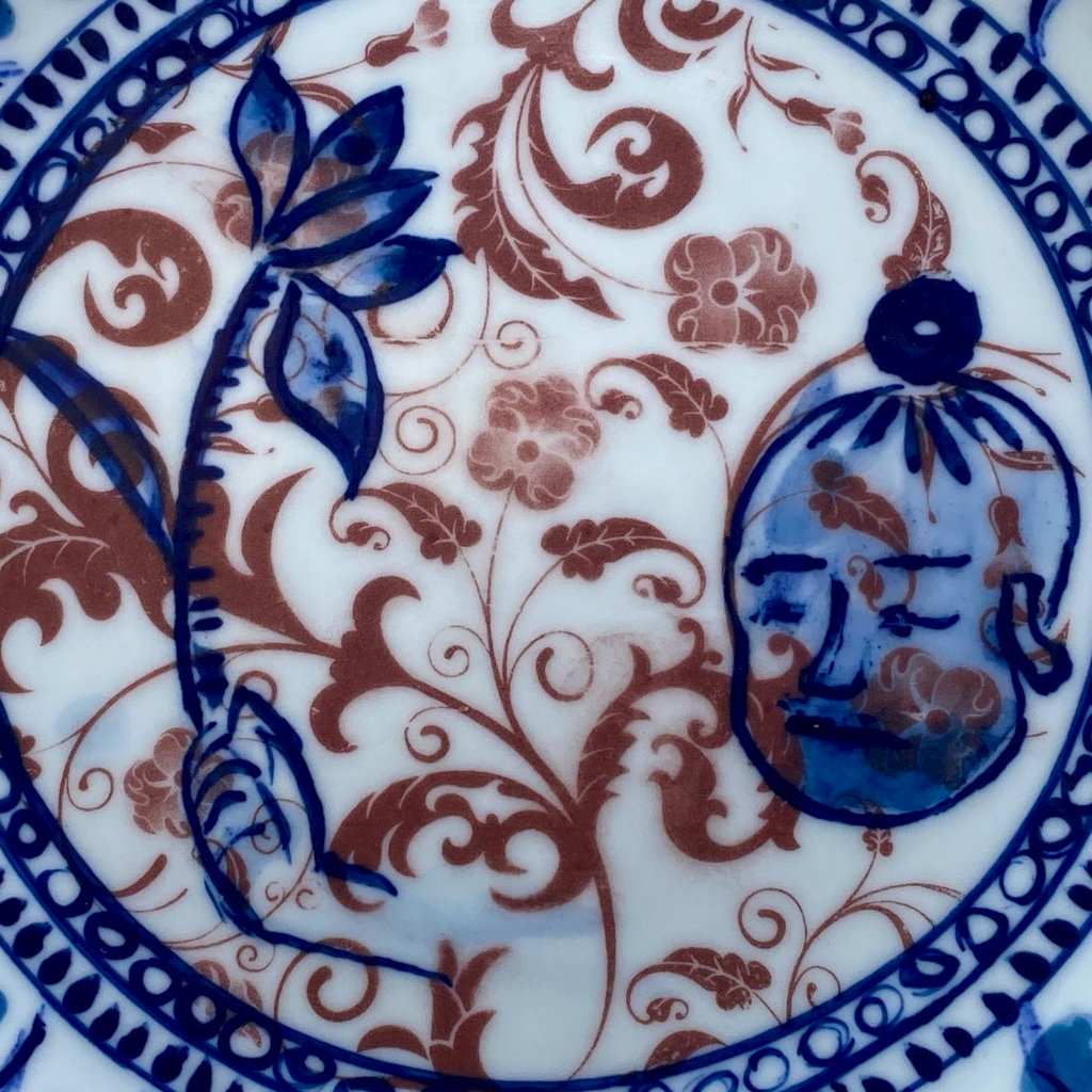 Boy and Lotus plate(detail)
Jingdezhen porcelain, glaze, decal, cobalt underglaze decoration.