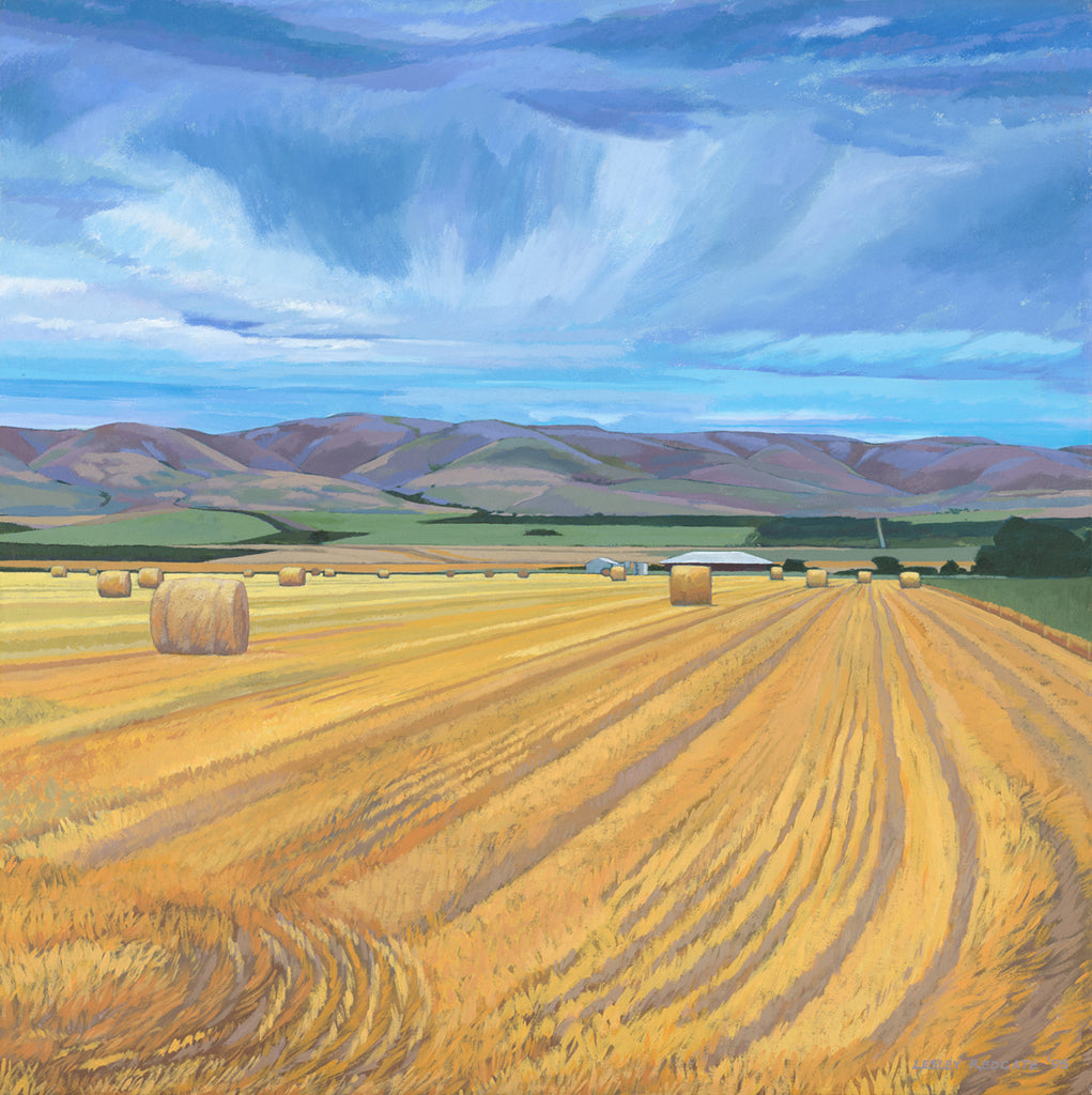 Lesley Redgate 'Haybales'. Limited edition Giclee print.